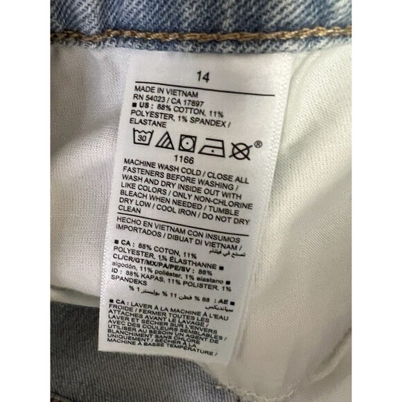 Old Navy Jean Shorts Womens OG Straight High Rise 14 Denim Distressed Light Wash - Picture 6 of 7